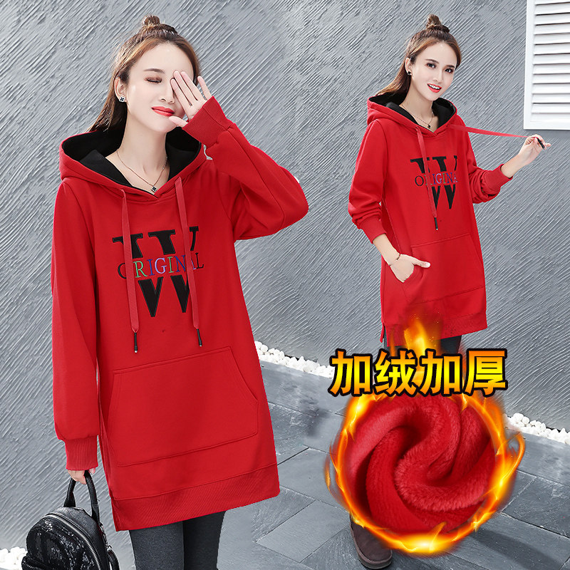 2022 This year the new autumn and winter plus suede thickened thick cotton T ladies even cap the long version of the foreign pie casual coat exploits