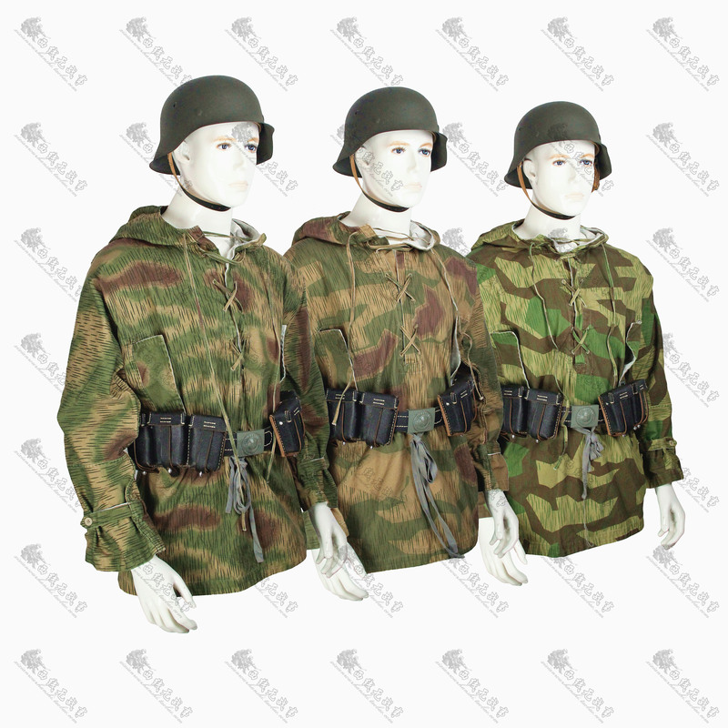 【Top Quality & Reproduction】German Army Swamp Tea Water Cracked Double-Sided Camouflage Coverall Disguise Suit 2.0 Distressed Version