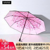 Sunshade Umbrella Sunshade Anti-UV parasol Sakura Umbrella Women Dual Ultra Light Small Folding Five Folding Umbrella