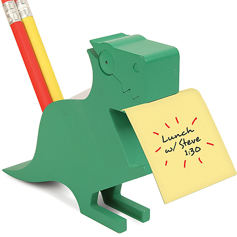 United States Kikkerland Meng Meng Da Dinosaur memo post-it note pen holder Creative office post-it note storage