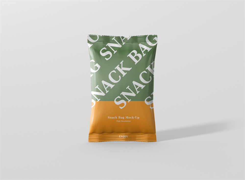糖果塑料袋子PSD样机零食品包装袋智能贴图VI展示效果设计素材源文件模板 样机免费下载网站