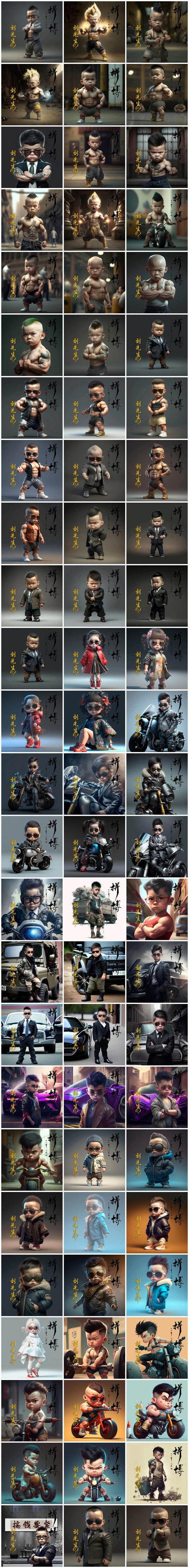 编号10 搞钱文字+卡通小孩人物+名字