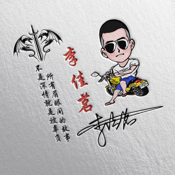 编号06微信签名头像PSD