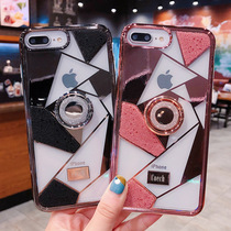 The upscale new applies to the apple 8plus mobile phone shell 7plus net red card 8p shivering with the same female iphone7plus transparent seven sexual creativity European and American iphone8