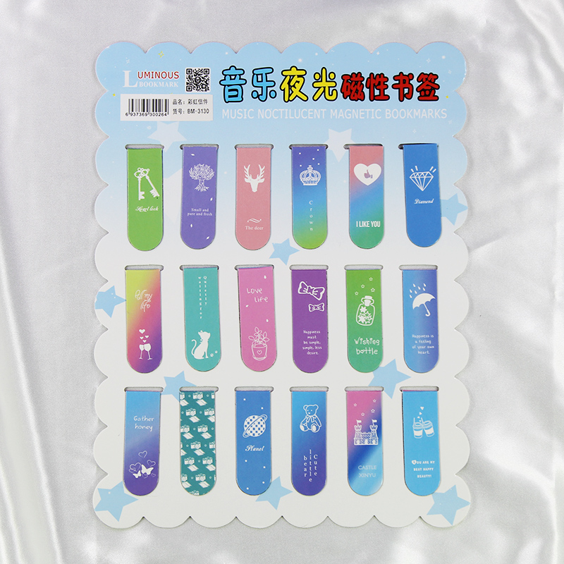 [Rainbow Letter] 18 Bookmarks18 individual Cartoon magnetic bookmark Paper two-sided lovely Ancient style bookmark originality like a breath of fresh air pupil use exquisite bookmark children comic magnet bookmark Luminous prize Bookcase literature gift