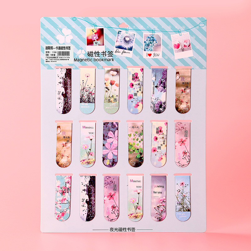 18 Bookmarks18 individual Cartoon magnetic bookmark Paper two-sided lovely Ancient style bookmark originality like a breath of fresh air pupil use exquisite bookmark children comic magnet bookmark Luminous prize Bookcase literature gift