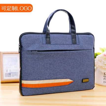 文件袋帆布防水加厚拉链袋多层文件包女A4手