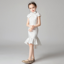 Children baby little virgin girl Cheongsam dress Summer Zhongda virgin retro Cheongsam Summer foreign style Chinese style spring and autumn