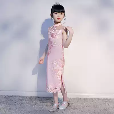 Children, baby, little girl, girl cheongsam skirt, summer, big child, retro cheongsam, summer, Western style, Chinese style, spring and Autumn