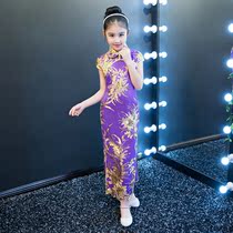 Girls cheongsam summer 2019 new Chinese style big children children Chinese style dress little girl baby cheongsam skirt