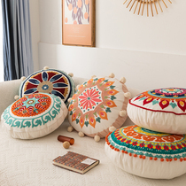 Bohemian ethnic style Tata rice cushion embroidered futon office cushion pillow with pillow core round Chinese style