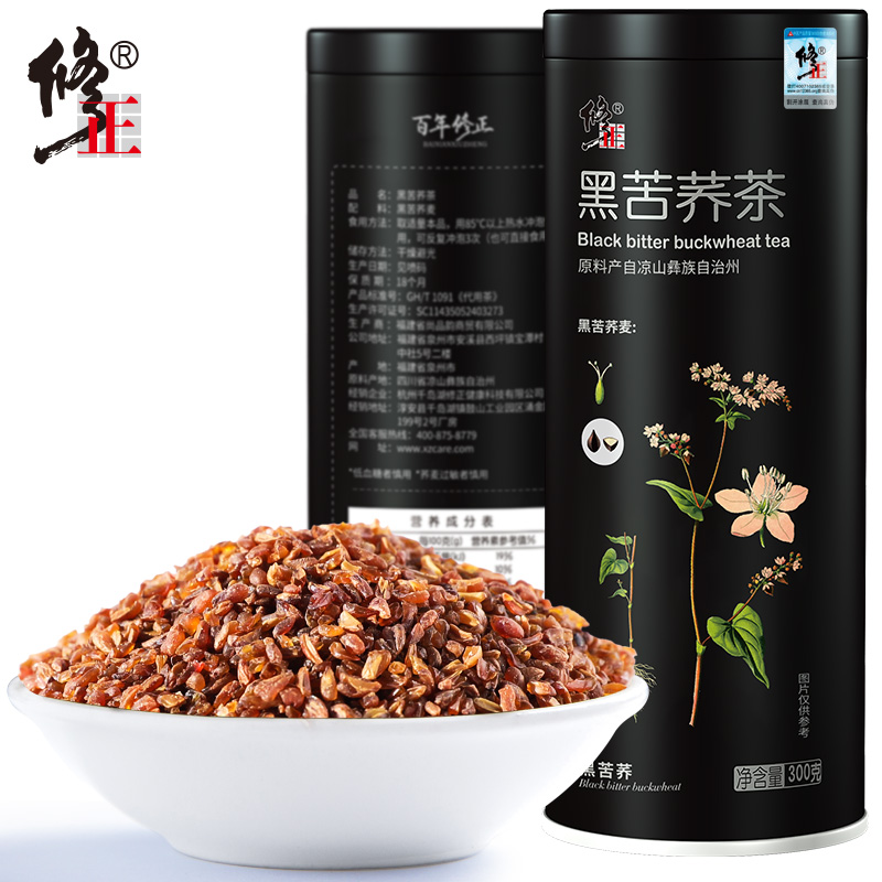 修正 全胚芽 四川大凉山 黑苦荞茶 300g 天猫优惠券折后￥13包邮（￥28-15）