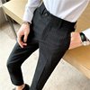 Autumn Striped Men's Suit Pants Casual Slim Fit Business Formal Black Dress Pants Men's Korean Style Trendy