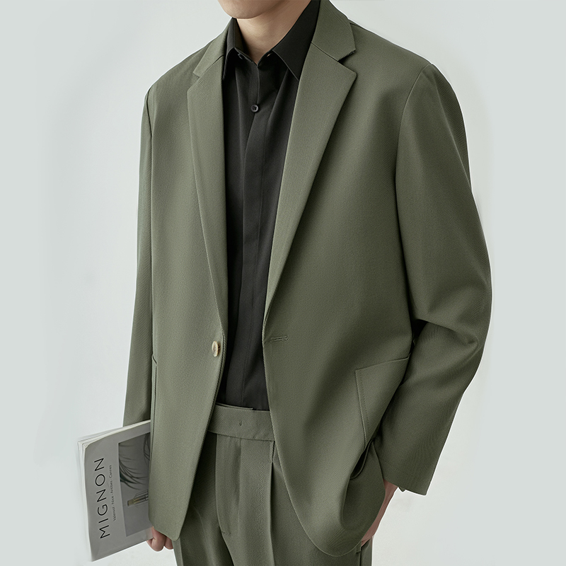High-End Spring and Autumn Casual Suit Set for Men, Loose-Fitting Korean Style, Handsome Men's Clothing, Light Mature Style Blazer