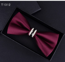 Red groom bow tie male dress wedding best man British fashion tide high-end wedding Brother Group suit bow