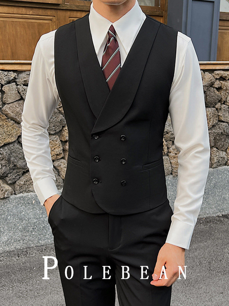 Men's Suit Vest Autumn and Winter Groom Wedding Dress Work Vest Groomsmen Group Brother Outfit Men's Suit Vest
