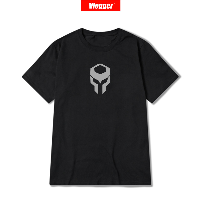 Iron head joint photographer pure cotton short sleeve retro threaded mouth male and female Vlogger State ChaoveresizeT shirt