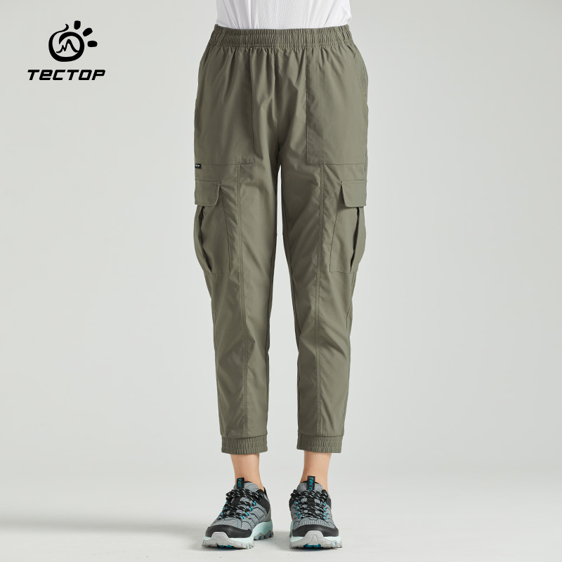 TECHCTOP EXPLORE OUTDOOR SUMMER WOMEN'S SPEED DRY PANTS ELASTIC LIGHT THIN AIR-PERMEABLE SPORTS BUNCHES MULTI-BAG CASUAL PANTS-TAOBAO
