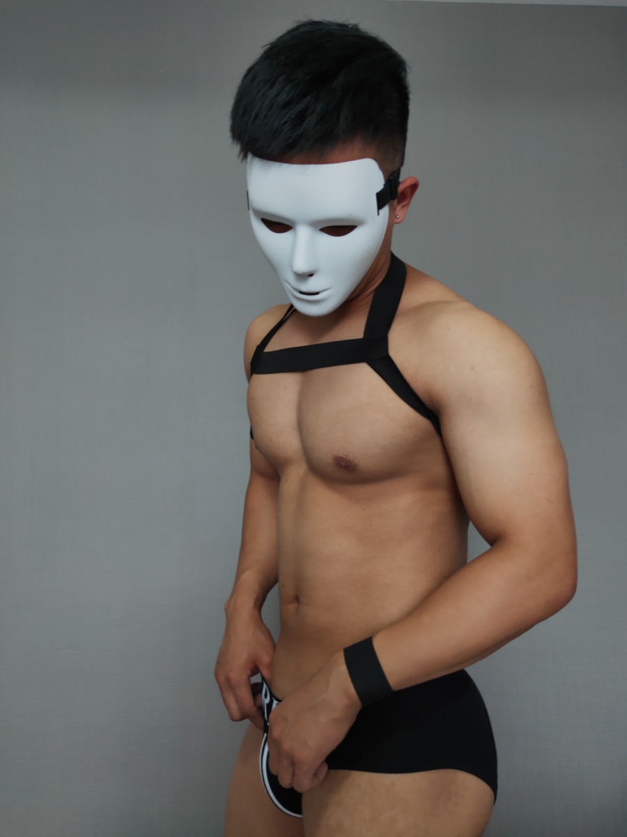 Thong nam đôi Đinh hip đồ lót gợi cảm đồ lót nam lộ hông quần đôi nam rộng vành đai nam đồ lót nam màu đen quần sịp lưới nam