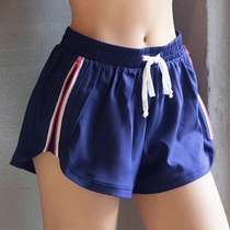Color sports AD1097 quick-drying zipper anti-light belt lined tether fitness running outdoor training shorts for women