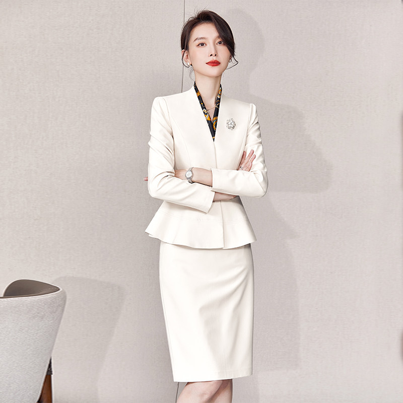 Fashion Career Woman Dress Temperament Goddess Fan Suit Spring Autumn Money West Suit Beauty Salon Front Desk Work Dress Uniform High-end-Taobao