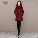 Золотое бархатное шерстяное пальто, увеличенная толщина