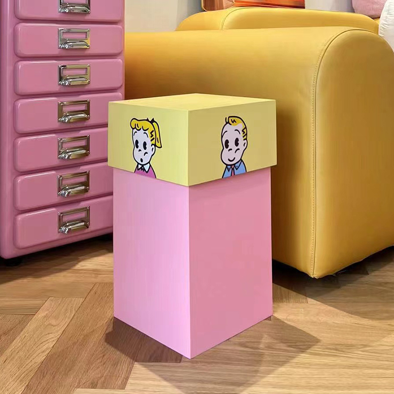 Cream-Style Internet-Famous Macaron Trash Can, Large Size, Creative for Home Use, Living Room, Bedroom, with Lid, Suitable for Guesthouses and Hotels
