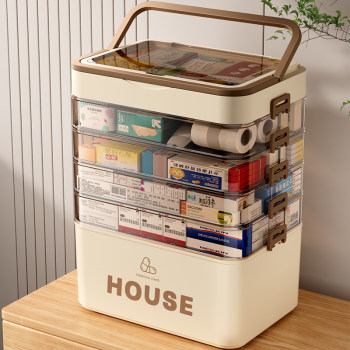 Extra large capacity home medical box drug storage box multi-layer medical box portable medicine box home first aid box