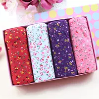 4 hộp quà tặng thêm đồ lót nữ cotton lớn giữa và hoa cao eo cũ gãy hoa cộng với phân bón để tăng tóm tắt quần lót dây