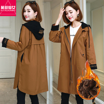 Velvet thickened coat womens autumn and winter clothes 2020 new Korean version loose windbreaker womens medium-long womens long-sleeved top