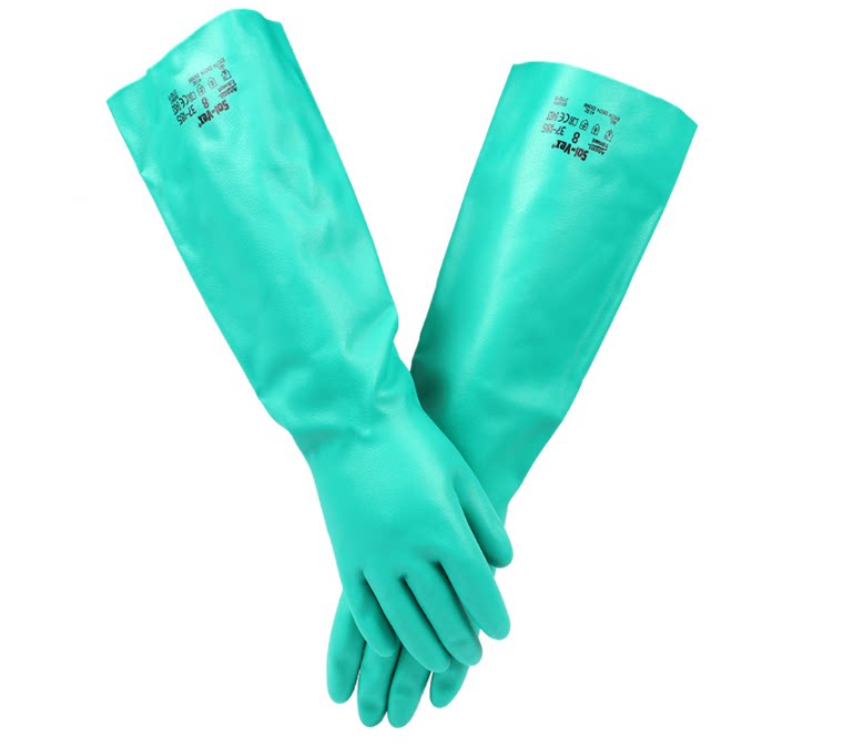 Anthel 37-185 Nitrile anti-chemical glove lengthened thickened abrasion resistant oil-resistant, acid-resistant, protective glove
