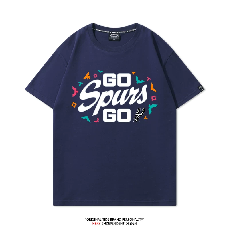 Футболка коротким рукавом для мужчин в стиле команды Spurs Playoffs Go Spurs Go, тренировочная майка по баскетболу Banyama