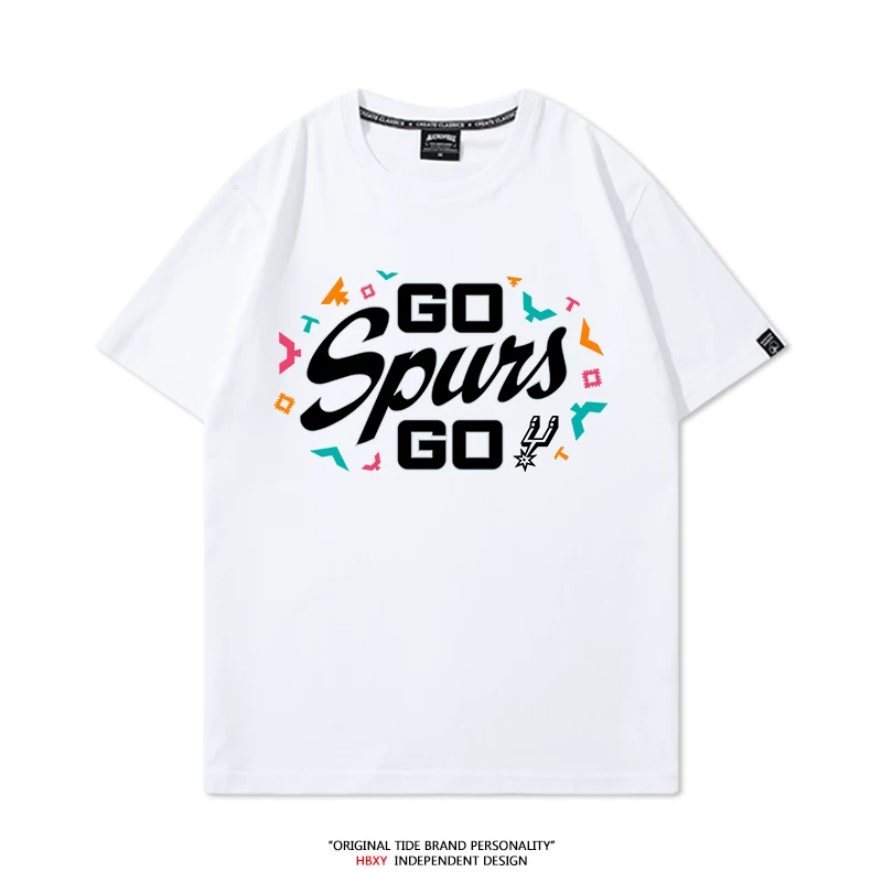 Футболка коротким рукавом для мужчин в стиле команды Spurs Playoffs Go Spurs Go, тренировочная майка по баскетболу Banyama