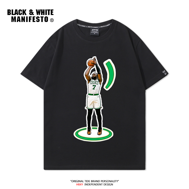 Boston Celtics Jaylen Brown No. 7 Printed T-Shirt Short-Sleeved Men's American Casual Shooting Training Trend