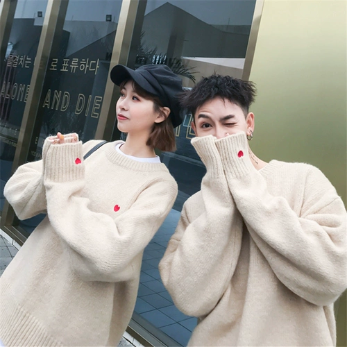 Осенняя парная одежда для влюбленных, пуховик, свитер, трикотажный кардиган, куртка, увеличенная толщина, в корейском стиле
