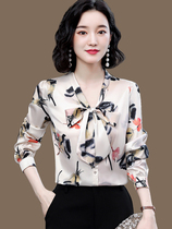 Heavy Genuine Silk Shirt Woman Long Sleeve 2022 Summer New Korean Version of Slim Professional Mulberry Silk Foreign Air Blouse