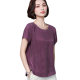 Silk short-sleeved T-shirt women's 2021 summer new round neck loose fashion mother mulberry silk solid color top shirt