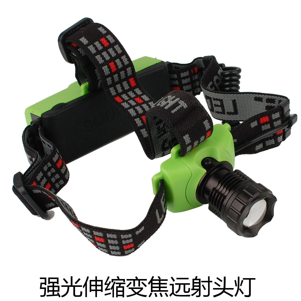 Aluminum alloy telescopic zoom rechargeable headlight LED glare headlight night fishing long-range charging outdoor sports miner's lamp