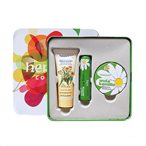 Small chamomile memorial gift box A (hand cream 20ml wash-face milk 20ml moisturizing lipstick)