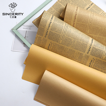 Kraft paper English newspaper bouquet vintage newspaper rose packaging materials flower shop supplies flower wrapping paper