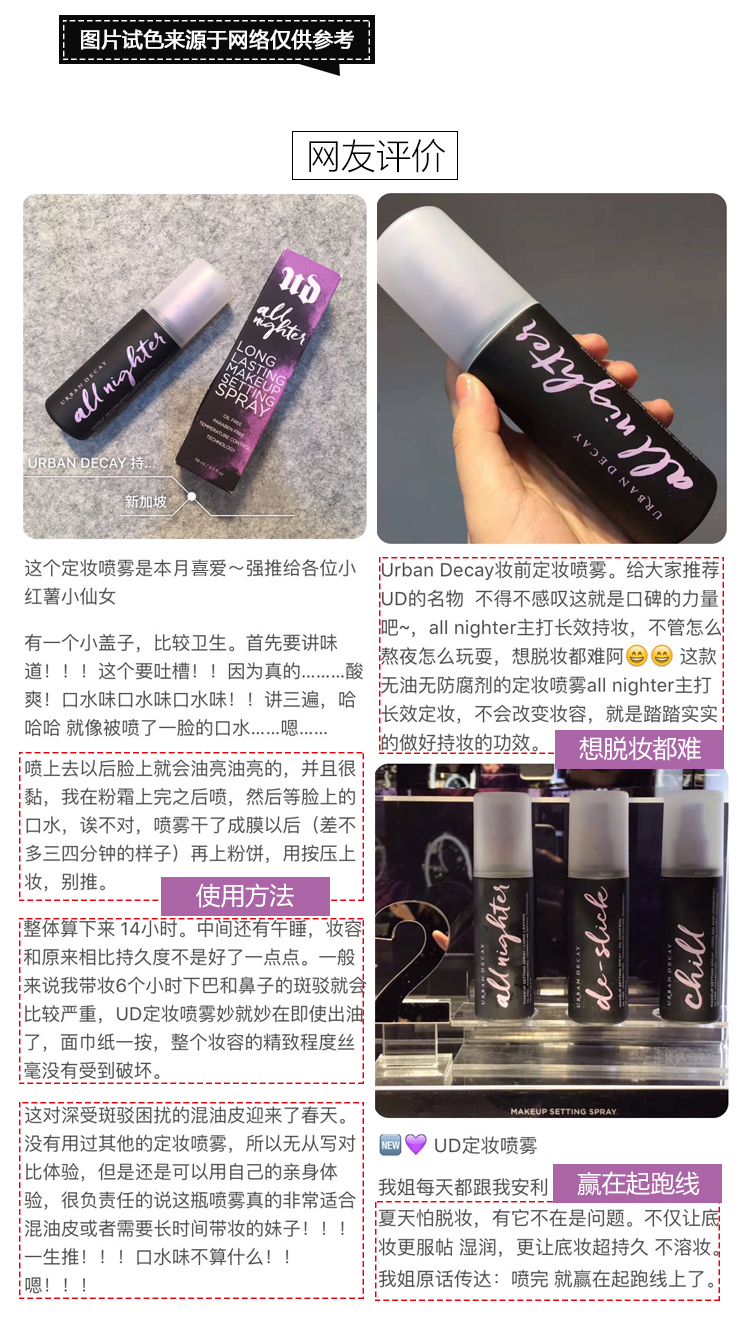 Xịt trang điểm URBAN DECAY UD Decay City Mờ lâu trôi / Dưỡng ẩm GLOW Spot xịt khoáng avene