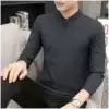 Modal men's long-sleeved T-shirt Autumn and Winter Korean version slim fashion base shirt men's warm velvet V-neck top