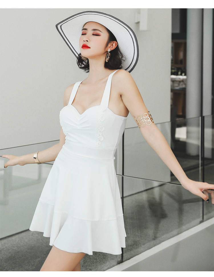 Bộ đồ bơi áo tắm mỏng nữ che bụng 2019 mới ngực nhỏ thu thập đồ bơi màu đen bảo thủ mới bắt đầu - Bộ đồ bơi One Piece quần áo bơi liền thân