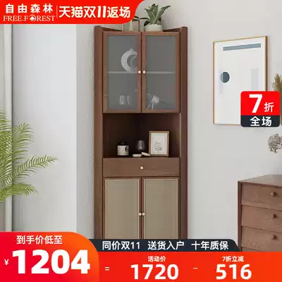 Solid Wood corner cabinet storage cabinet living room corner cabinet bookcase multifunctional corner cabinet triangle bedroom corner rack