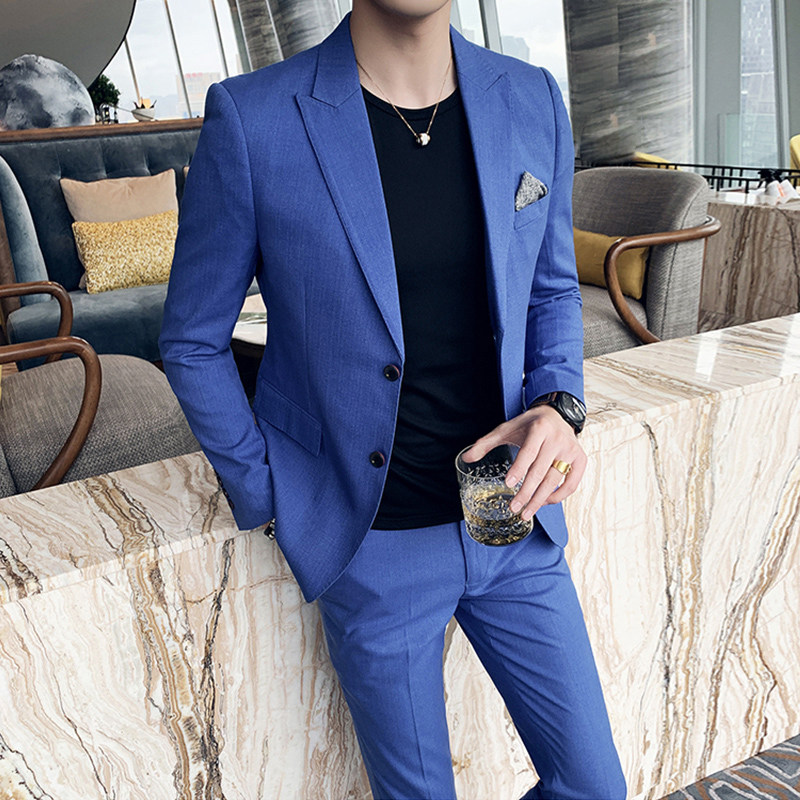 Spring and summer thin section Leisure Two-grain button small suit Men's jacket trendy Korean version Bodysuit Men Suit Gown