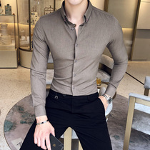 White shirt male long sleeve trendy Korean version Business positive dress Western suit with undershirt and body-in-the-heat-free-to-be-scaled-up