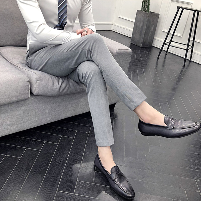 Men's suit long pants 2022 Korean version casual yuppie hairstyle hairstylist Western pants with small feet embroidered 90% pant