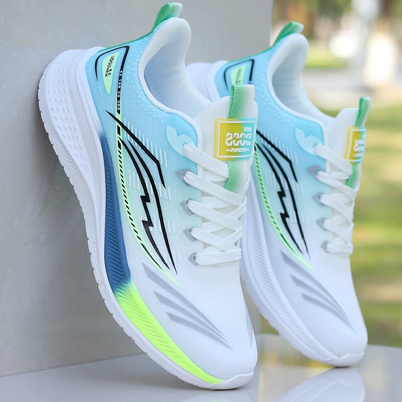 Brand Qiao Zhou Men's Shoes Summer Breathable Mesh Sports Shoes Men's New Ultra-Light Shock-Absorbing Running Shoes Men's Casual Shoes