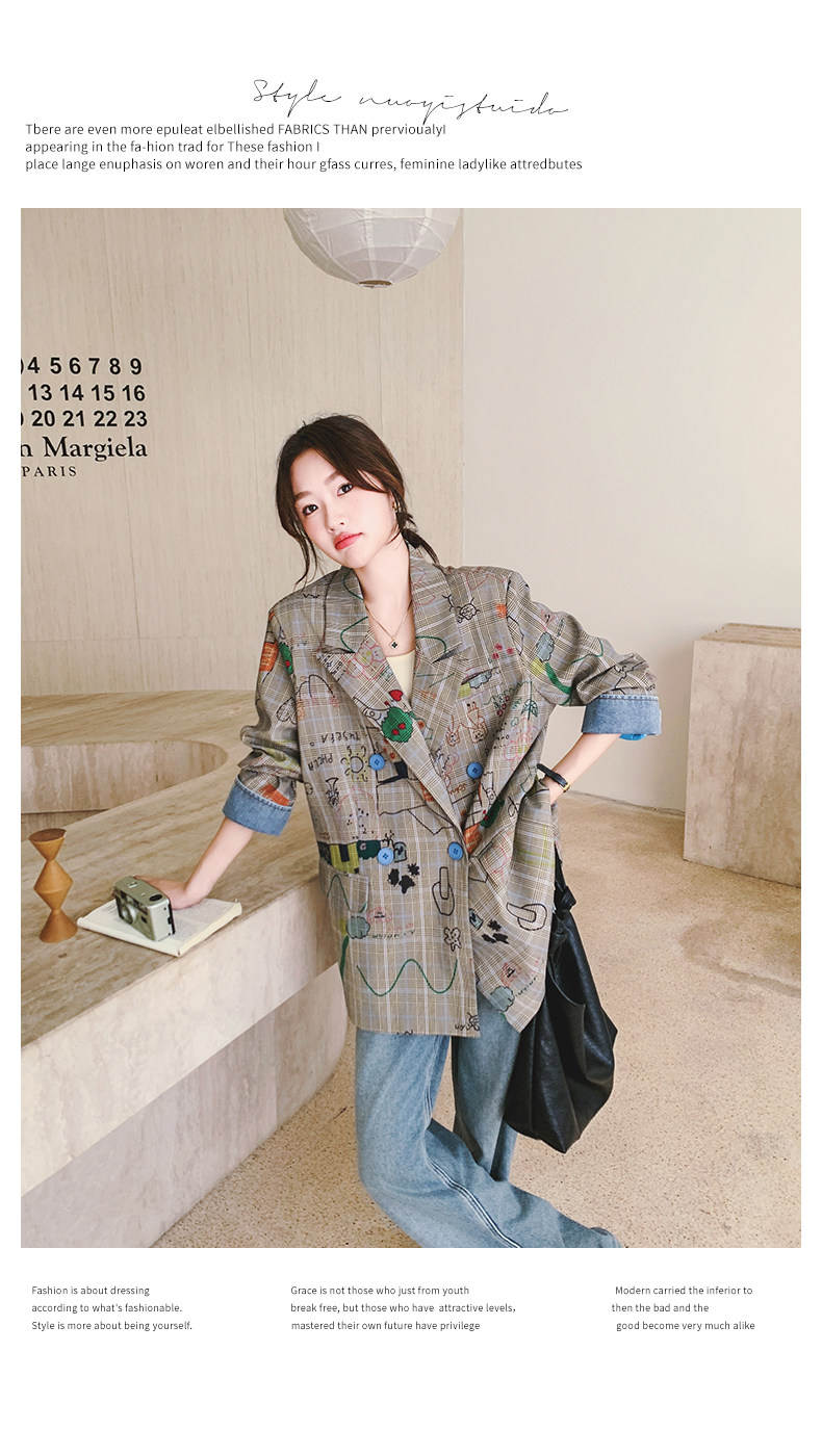 Цветной осенний дизайнерский пиджак классического кроя, тренд сезона, оверсайз 