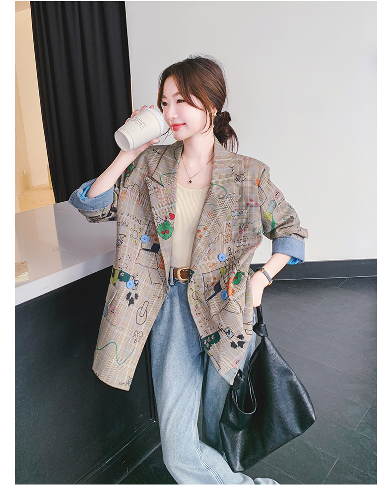 Цветной осенний дизайнерский пиджак классического кроя, тренд сезона, оверсайз 